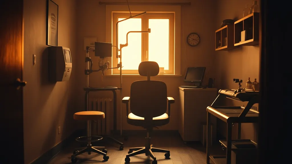 The examination room at the back of the shop